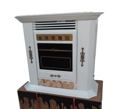 بخاری گازی طرح شومینه ایران شرق مدل ۲۲۰-بنیامین Gas fireplace heater IRAN SHARQ model CH220 سفید چوبدار